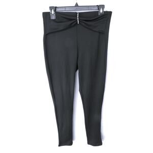 Nwt ZARA Black Hi-Rise Leggings w/ Rhinestone Detail Women's Sz Large